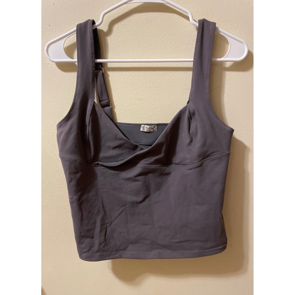 Free People Intimately FP Movement Real Deal Tank Charcoal Gray Crop Top Large